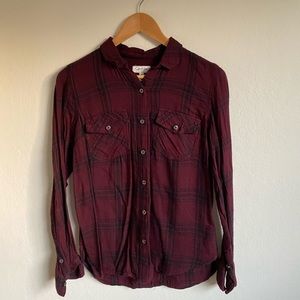 Black and Maroon Plaid Flannel